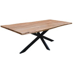 Lantana Dining Table 210cm Live Edge Solid Acacia Timber Wood Metal Leg -Natural - Furniture > Dining