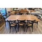 Lantana Dining Table 210cm Live Edge Solid Acacia Timber Wood Metal Leg -Natural - Furniture > Dining