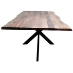 Lantana Dining Table 210cm Live Edge Solid Acacia Timber Wood Metal Leg -Natural - Furniture > Dining