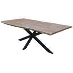 Lantana Dining Table 210cm Live Edge Solid Acacia Timber Wood Metal Leg -Natural - Furniture > Dining