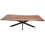 Lantana Dining Table 240cm Live Edge Solid Acacia Timber Wood Metal Leg -Natural - Furniture > Dining