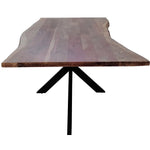 Lantana Dining Table 240cm Live Edge Solid Acacia Timber Wood Metal Leg -Natural - Furniture > Dining