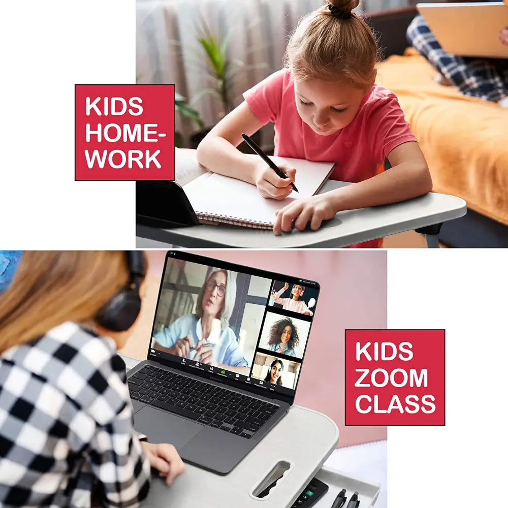 Laptop Bed Desk with Storage and foldable legs for Adults Kids & Home Office - Home & Garden > Home Office Accessories