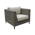 Lara 1 Seater Outdoor Sofa Armchair Rattan Wicker Lounge Light Grey - Furniture > Outdoor