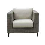 Lara 1 Seater Outdoor Sofa Armchair Rattan Wicker Lounge Light Grey - Furniture > Outdoor