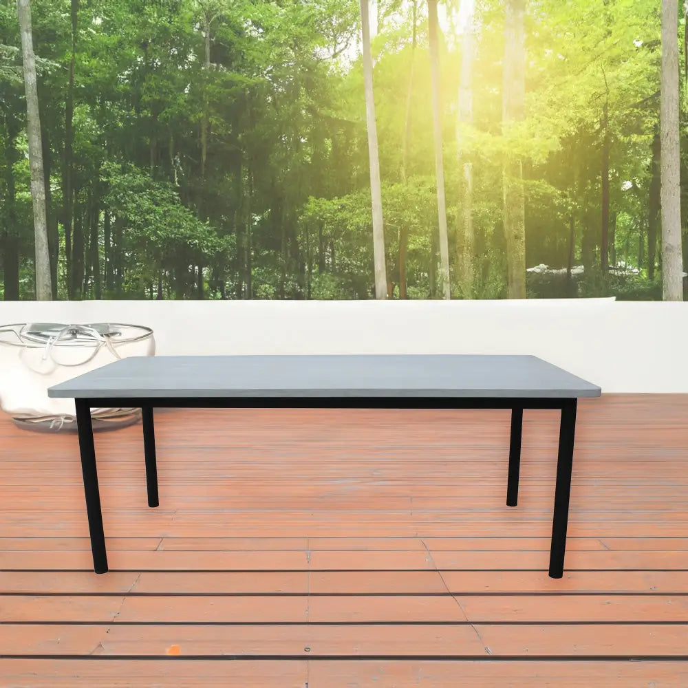 Lara 240cm 8 Seater Outdoor Dining Table Glass Concrete Top - Furniture > Outdoor