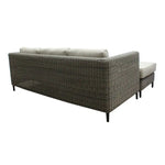 Lara 3 Seater Outdoor Sofa Rattan Reversible Chaise Lounge Light Grey - Furniture > Outdoor