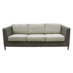 Lara 3 Seater Outdoor Sofa Rattan Wicker Lounge Light Grey - Furniture > Outdoor