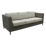 Lara 3 Seater Outdoor Sofa Rattan Wicker Lounge Light Grey - Furniture > Outdoor