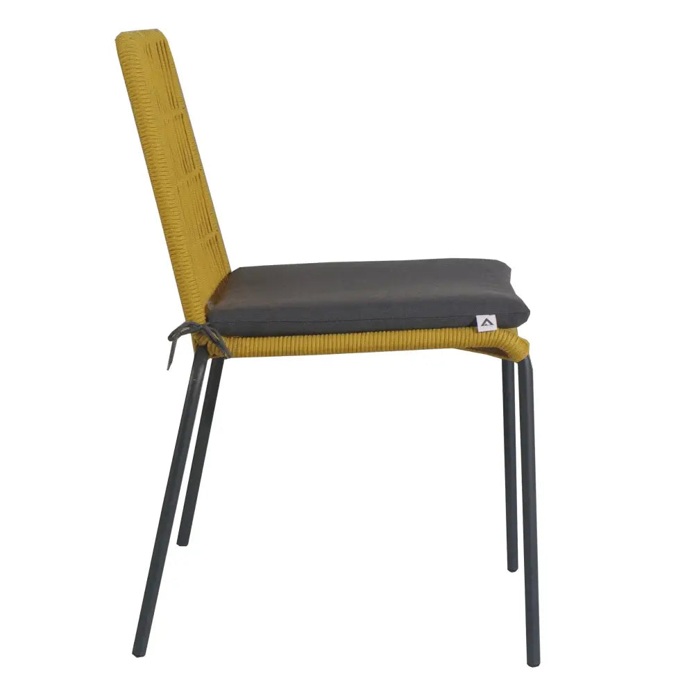 Lara 6pc Set Outdooor Rope Dining Chair Steel Frame Yellow - Furniture > Outdoor