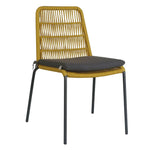Lara 6pc Set Outdooor Rope Dining Chair Steel Frame Yellow - Furniture > Outdoor
