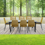 Lara 9pc Set 240cm Outdoor Dining Table 8 Chair Glass Concrete Top - Furniture > Outdoor
