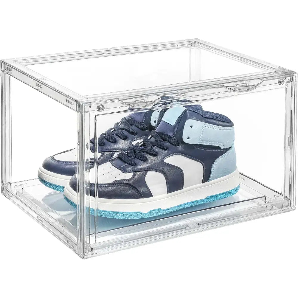 Large Acrylic Shoe Storage Box – Stackable Side Door Access Transparent Display Case - Home & Garden > Storage