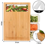 Large Bamboo Cutting Board and 4 Containers with Mobile Holder gift included for Home Kitchen - Appliances > Kitchen