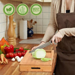 Large Bamboo Cutting Board and 4 Containers with Mobile Holder gift included for Home Kitchen - Appliances > Kitchen