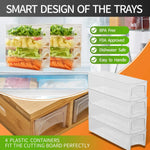 Large Bamboo Cutting Board and 4 Containers with Mobile Holder gift included for Home Kitchen - Appliances > Kitchen