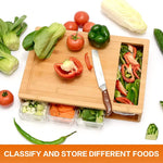 Large Bamboo Cutting Board and 4 Containers with Mobile Holder gift included for Home Kitchen - Appliances > Kitchen