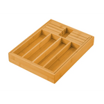 Large Capacity Bamboo Expandable Drawer Organizer with Knife Block Holder for Home Kitchen Utensils - Home & Garden >