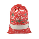 Large Christmas XMAS Hessian Santa Sack Stocking Bag Reindeer Children Gifts Bag Red - Reindeer Gift - Occasions >