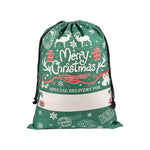 Large Christmas XMAS Hessian Santa Sack Stocking Bag Reindeer Children Gifts Bag Green - Reindeer Gift - Occasions >
