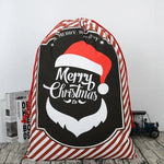 Large Christmas XMAS Hessian Santa Sack Stocking Bag Reindeer Children Gifts Bag Red - Smile Santa - Occasions >