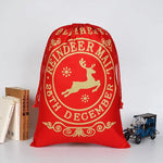 Large Christmas XMAS Hessian Santa Sack Stocking Bag Reindeer Children Gifts Bag Red - Delivery by Reindeer - Occasions