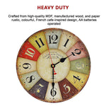 Large Colourful Wall Clock Kitchen Office Retro Timepiece - Home & Garden > Decor