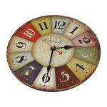 Large Colourful Wall Clock Kitchen Office Retro Timepiece - Home & Garden > Decor