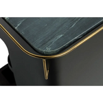 Large Contemporary Black Gold Drinks Trolley Bar Cart with Marble Top and Stemware Rack - Furniture > Living Room