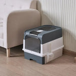 Large Enclosed Cat Litter Box with Drawer and Scoop - Odor Control Removable Tray Easy Clean Design - Pet Care > Cat