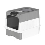 Large Enclosed Cat Litter Box with Drawer and Scoop - Odor Control Removable Tray Easy Clean Design - Pet Care > Cat
