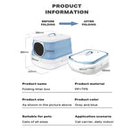 Large Foldable Cat Litter Box Plastic Toilet Easy Cleaning - Pet Care > Cat Supplies > Cat Litter
