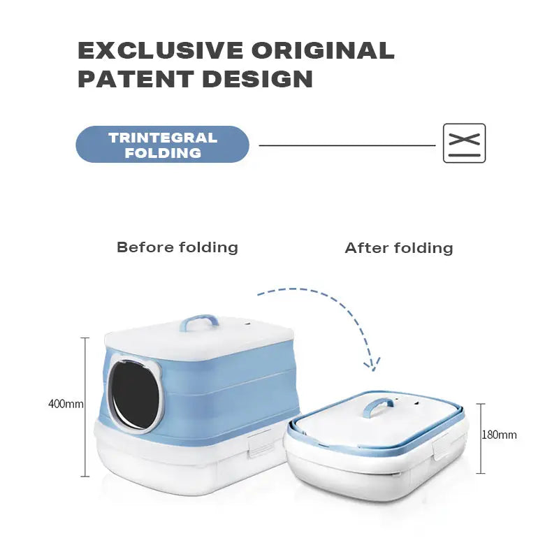 Large Foldable Cat Litter Box Plastic Toilet Easy Cleaning - Pet Care > Cat Supplies > Cat Litter