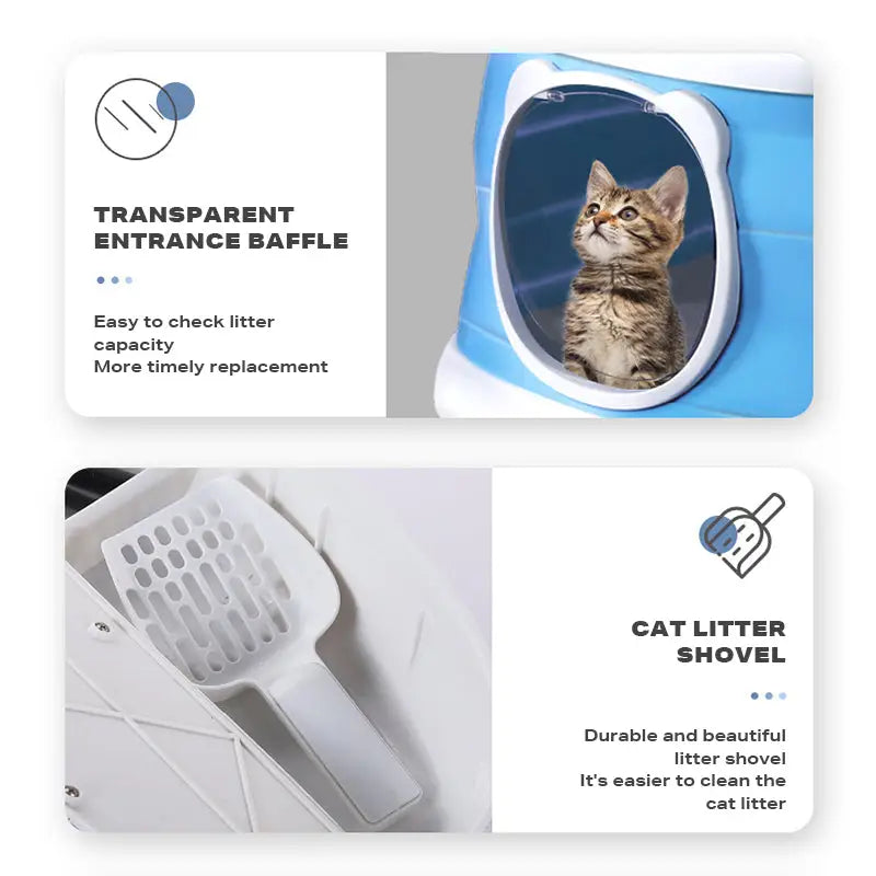 Large Foldable Cat Litter Box Plastic Toilet Easy Cleaning - Pet Care > Cat Supplies > Cat Litter