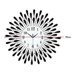 Large Modern 3D Crystal Wall Clock Luxury Art Metal Round Home Decor - Home & Garden > Decor