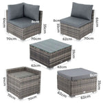 Large Modular Outdoor Lounge Set in Grey - Furniture > Outdoor