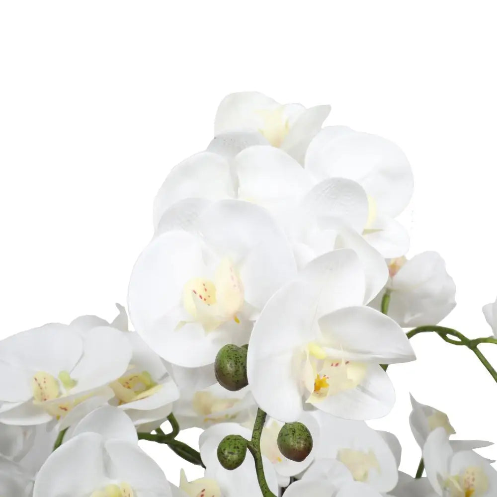 Large Multi-Stem White Potted Faux Orchid 65cm - Home & Garden > Artificial Plants