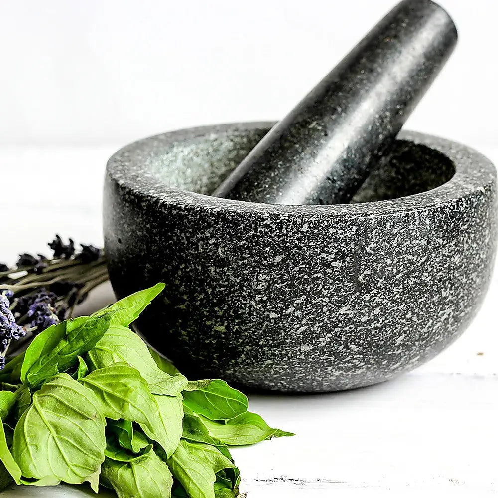 Large Pestle and Mortar Set Durable Granite Stone Spice & Herb Crusher - Home & Garden > Kitchenware
