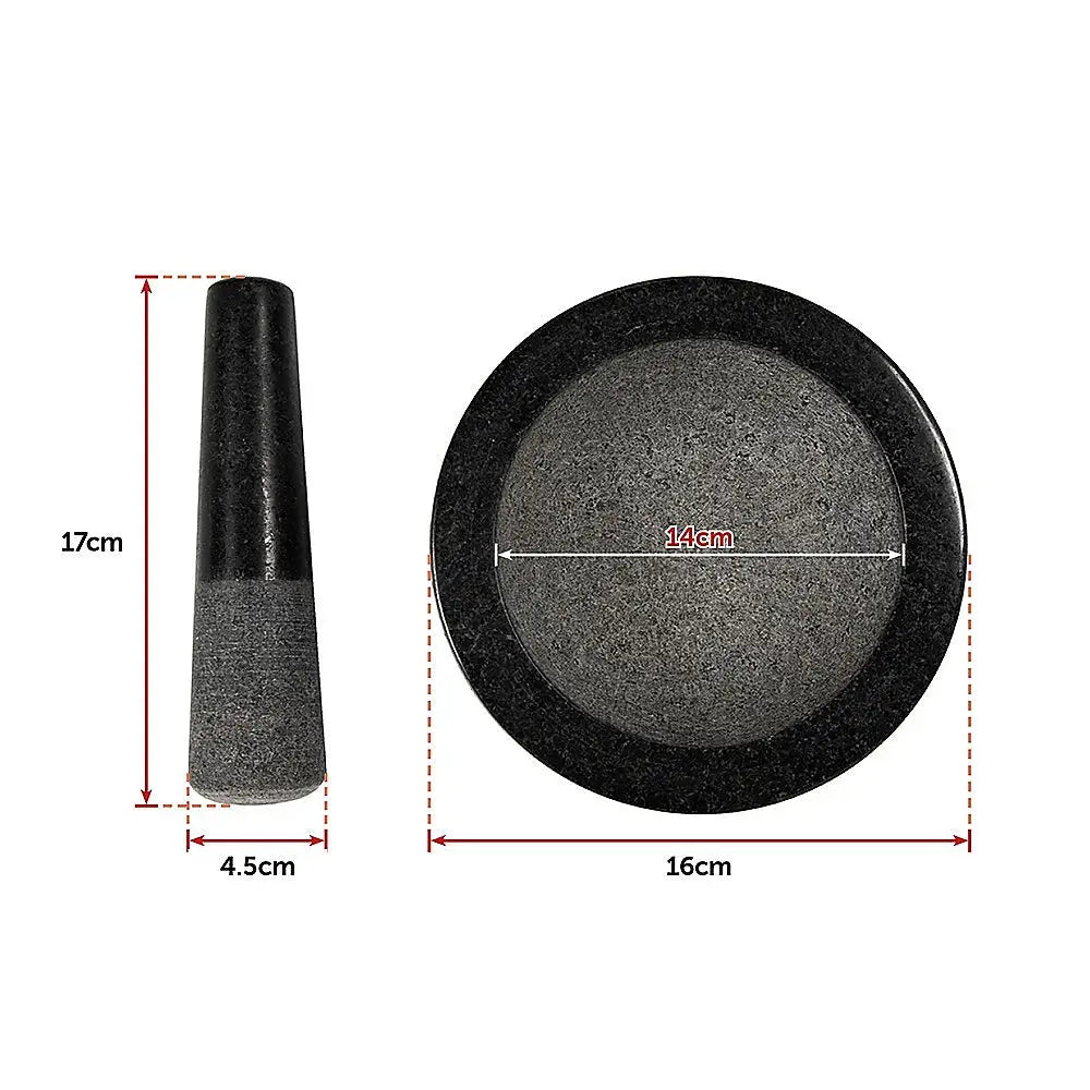 Large Pestle and Mortar Set Durable Granite Stone Spice & Herb Crusher - Home & Garden > Kitchenware