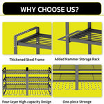 Large Power Tool Organizer 4 Layers Garage Tool Storage Rack Workshop Tool Shelf Drill Pliers Hammer Rack - Home &