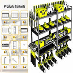 Large Power Tool Organizer 4 Layers Garage Tool Storage Rack Workshop Tool Shelf Drill Pliers Hammer Rack - Home &