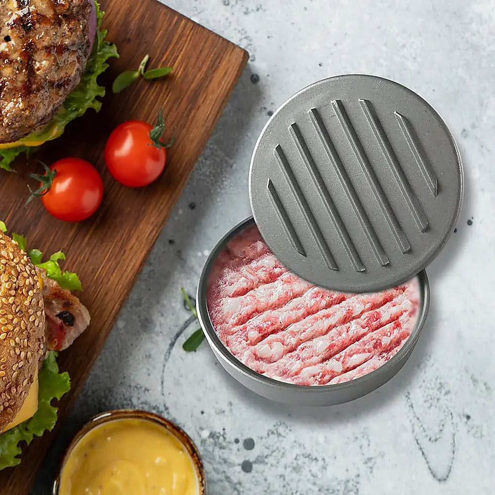 Large Round Hamburger Patty Maker Grill Press Burger Metal Mold Cooking Tools - Home & Garden > Kitchenware