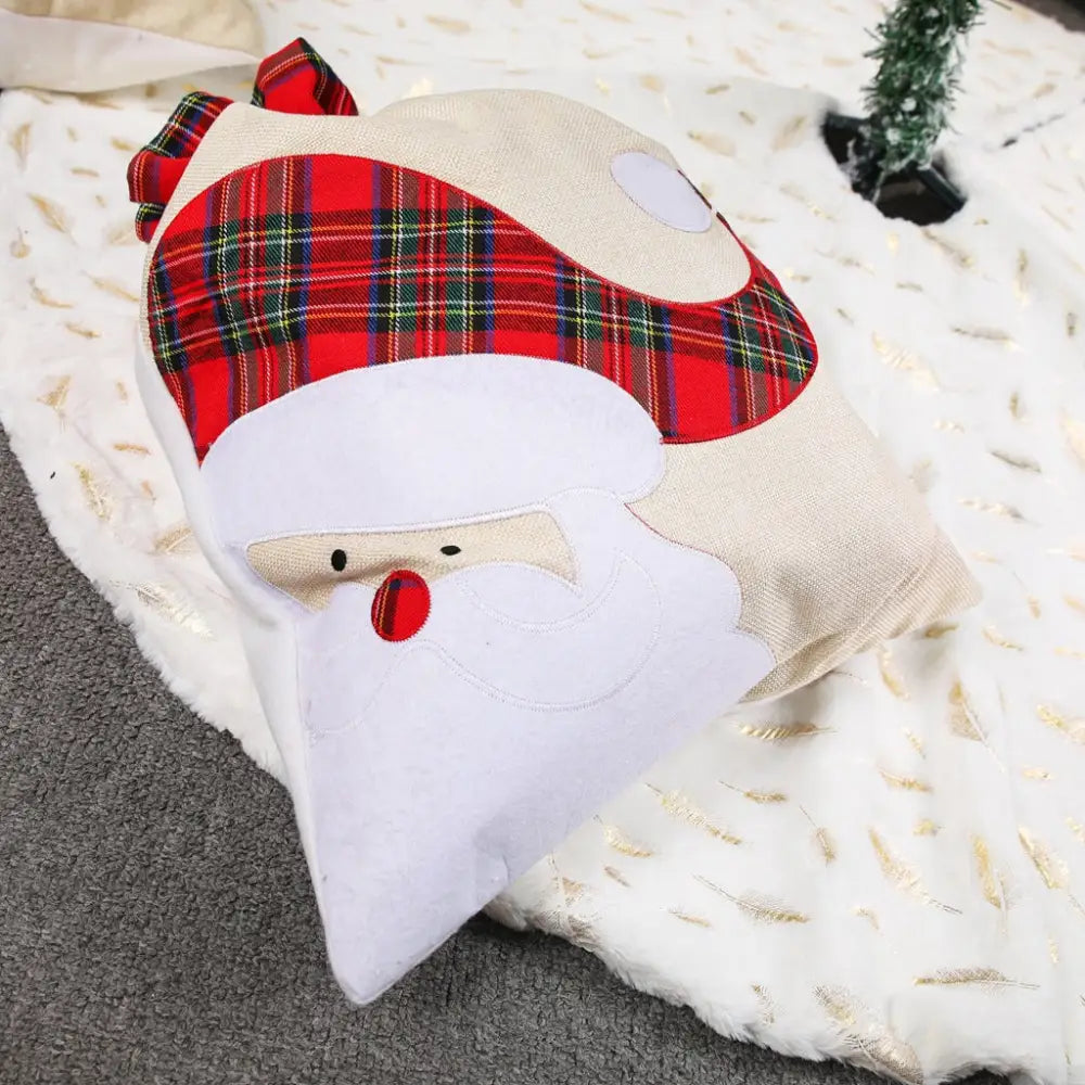 Large Santa Claus Gift Bag with Drawstring Closure - Plaid Christmas Sack for Holiday Presents (3 pieces) - Occasions >