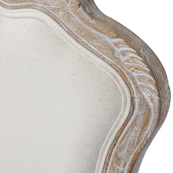 Large Size Oak Wood White Washed Finish Arm Chair Dining Table Set - Furniture > Dining