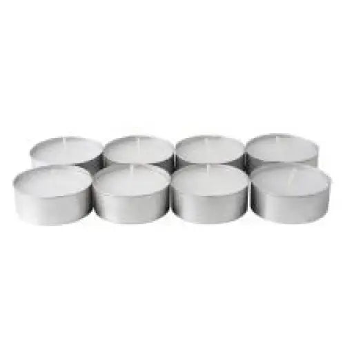 Large Tealight Candles 6cm Wide in silver foil cup 50 in a pack - Party Event Wedding BBQ Dinner Romantic Ambience