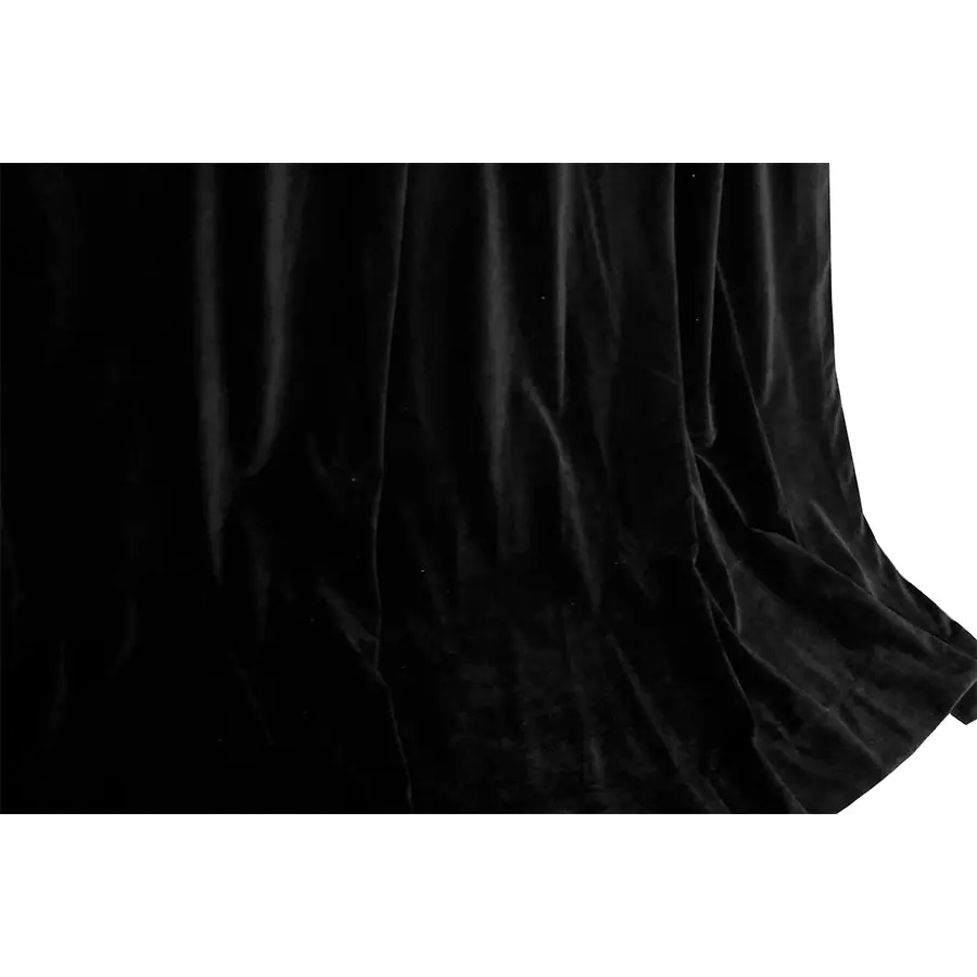 Large Thick Faux Mink Velvet Curtains Blockout 540x 230cm + Hook Pinch Pleat Black - Home & Garden > Curtains >
