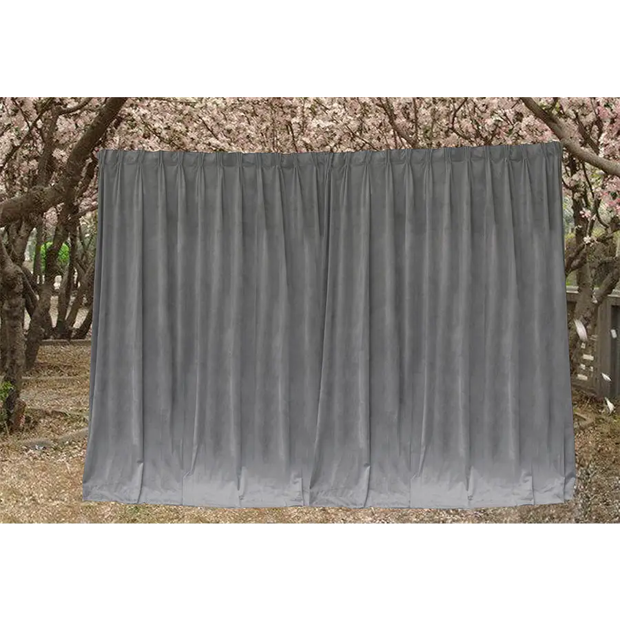 Large Thick Velvet Blockout Curtains 550x 230cm PINCH PLEAT 2 panel + Hooks Grey - Home & Garden > Curtains > Curtains