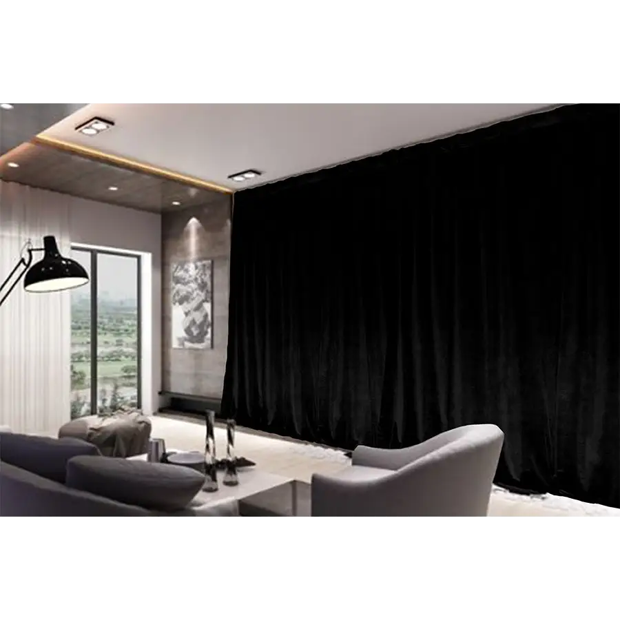 Large Thick Velvet Blockout Curtains 560x 230cm PINCH PLEAT 2 panel + Hooks Black - Home & Garden > Curtains > Curtains