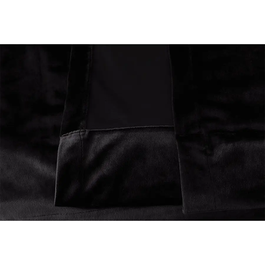 Large Thick Velvet Blockout Curtains 560x 230cm PINCH PLEAT 2 panel + Hooks Black - Home & Garden > Curtains > Curtains