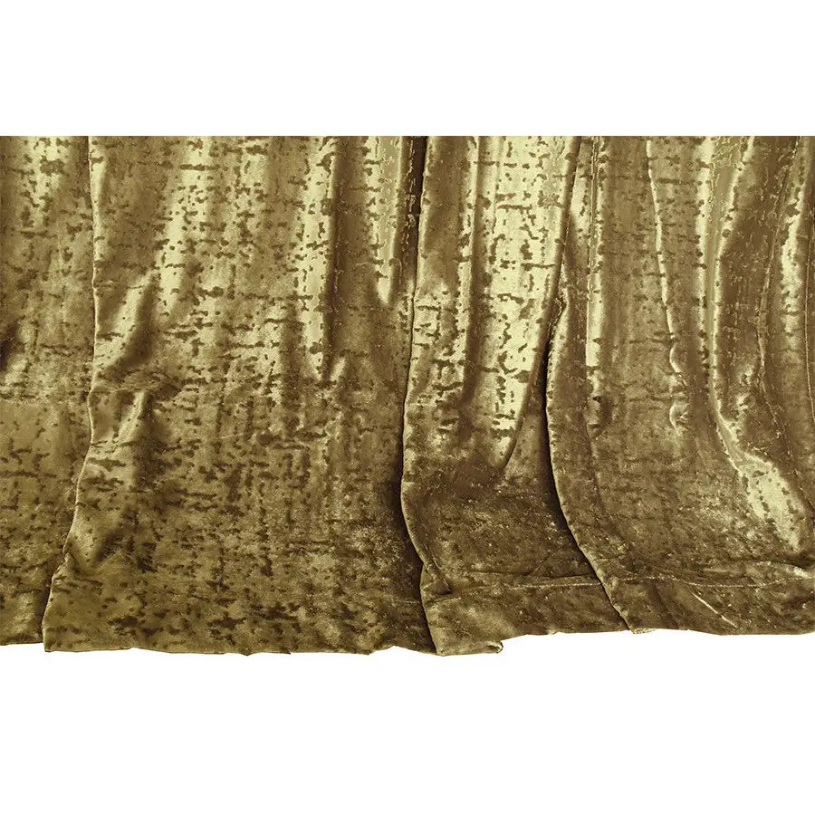Large Thick Velvet Curtain Stunning Flocking 560x230cm + 30Hooks Gold - Home & Garden > Curtains > Curtains & Drapes